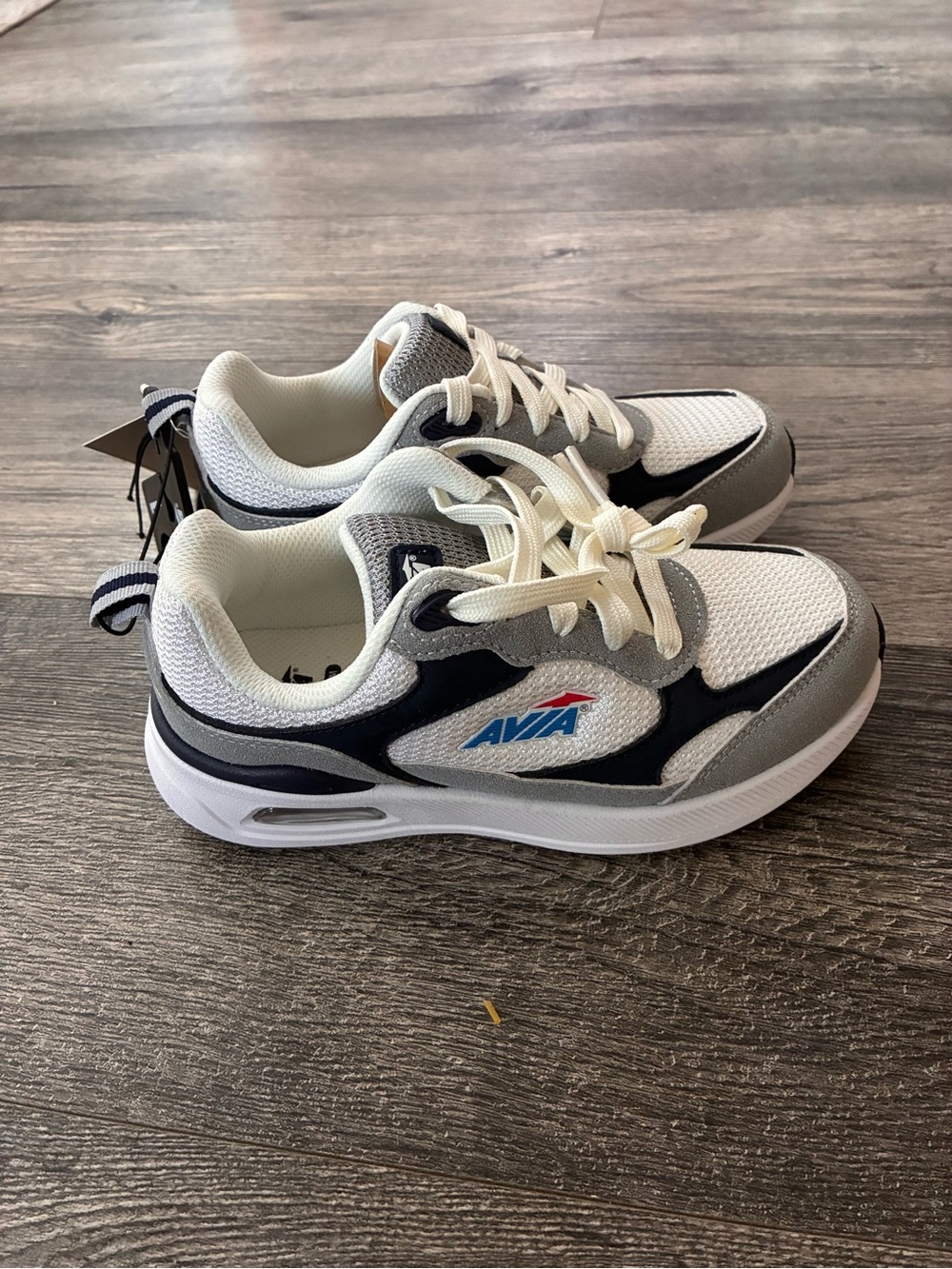 Avia Kids' White and Gray Athletic Sneakers